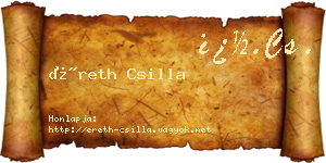 Éreth Csilla névjegykártya